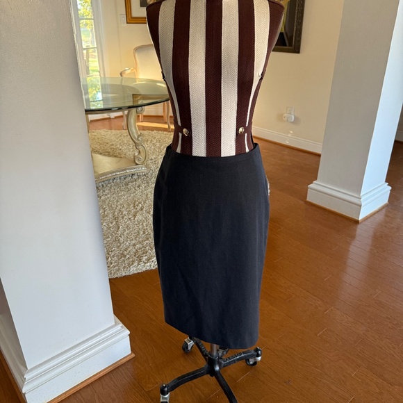 Vtg Fall 02 Banana Republic Skirt Womens Size 4 Gray Stretch Wool Blend Career - Picture 2 of 9